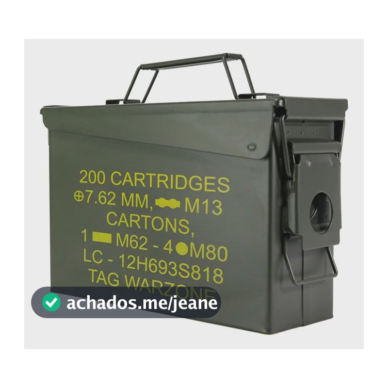 Caixa Para Munição Tatico Ammo Box Metal Airsoft Ntk Verde