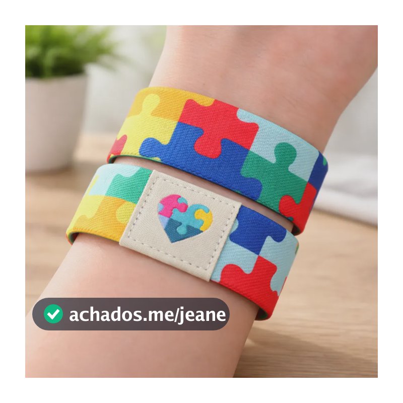 Pulseira Autismo Sensorial Elástica Ajustável Quebra-cabeça