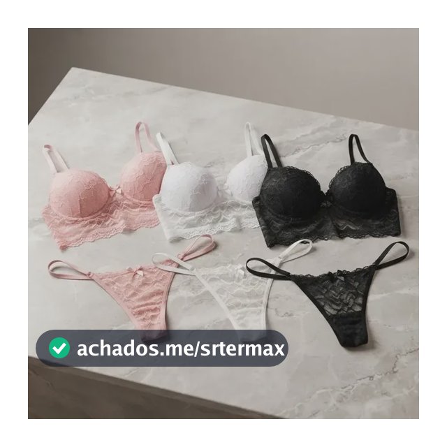 Lingerie Cropped Kit C/3 Conjuntos De Lingerie Tanga Fio