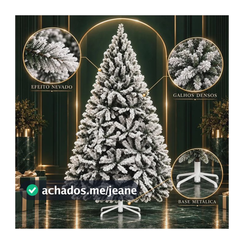 LuvinCo Imperial Árvore De Natal Luxo Pinheiro Neve 1,80m 694 Galhos Cor Nevada