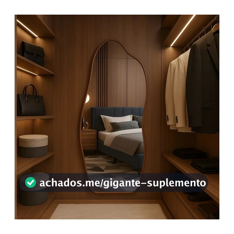 Espelho 100x50 Orgânico Corpo Inteiro Grande Moldura Caramelo