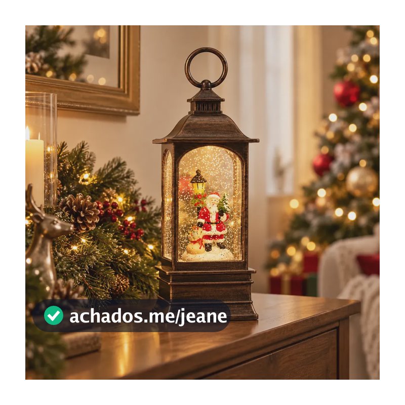 Lamparina Enfeite Luminária De Natal Luz De Led Neve Musical Bronze Lanterna Luzes De Natal Música Natalina Globo De Neve Papai Noel Arvore Boneco De Neve