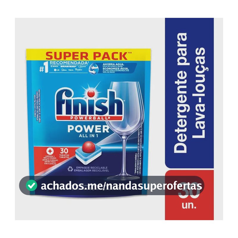 Detergente para Lava Louças Finish Powerball 30 unidades