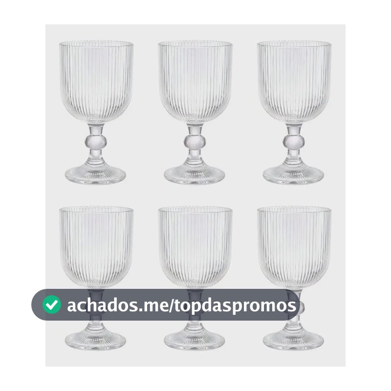 Taça Cameratta 360ml | Conjunto Com 6 Pçs | Vidro Gamma Cor Transparente