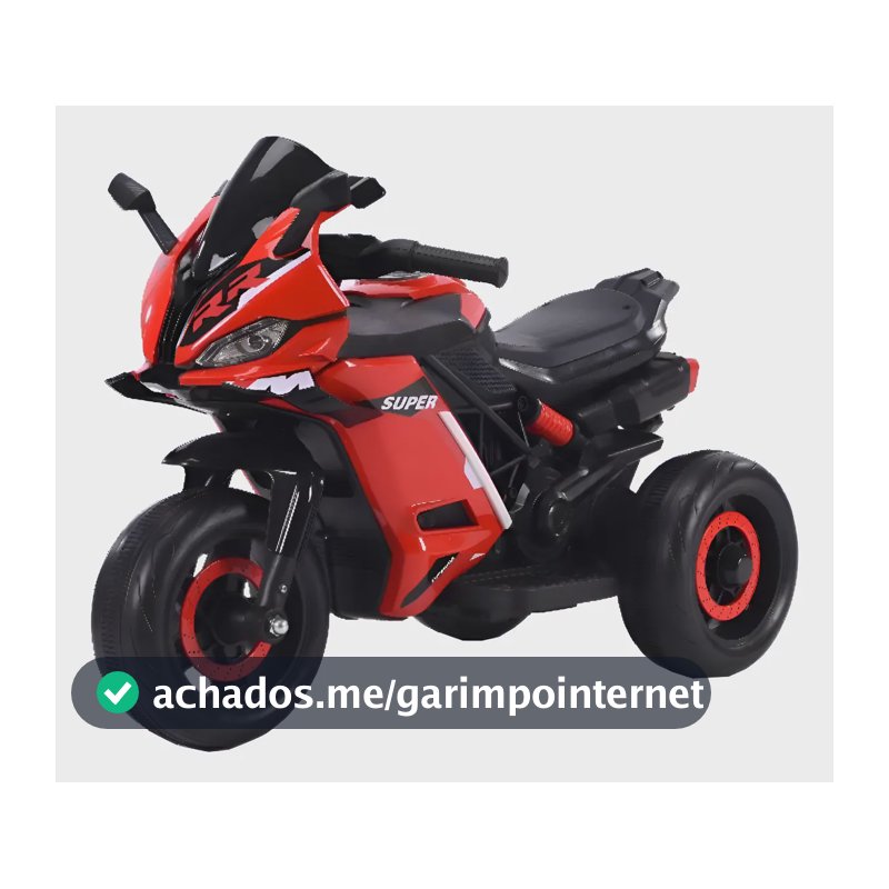 Moto Elétrica Infantil Mini 3 Rodas Frente/Ré Maxi Toys - VERMELHO