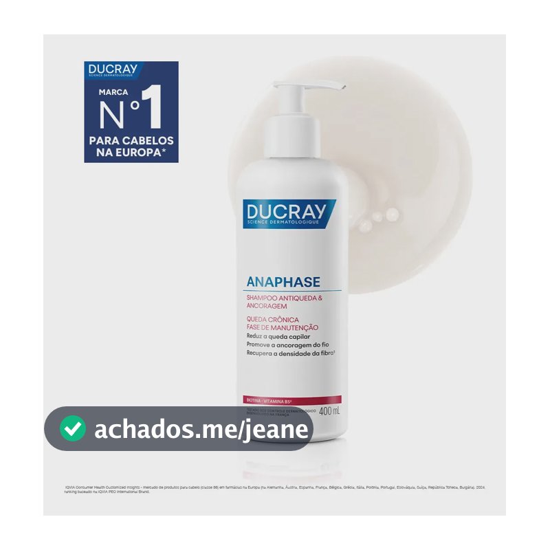 Shampoo Antiqueda Ducray Anaphase+ Crescimento Saudável dos Fios 400ml