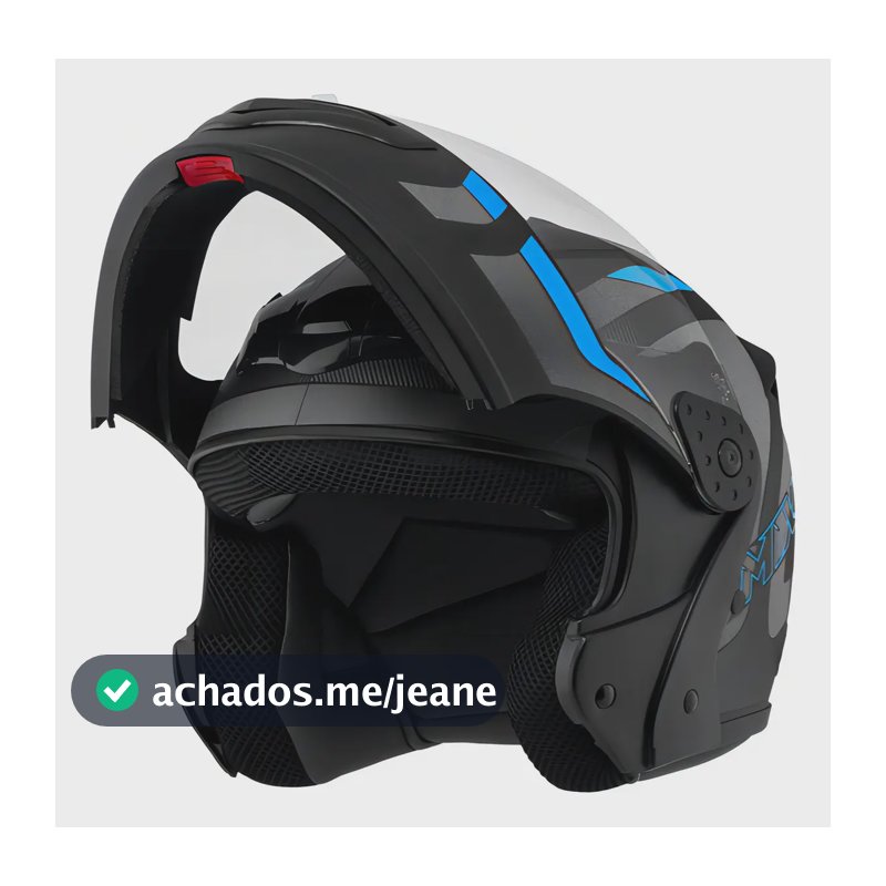 Capacete Robocop Escamoteável Fechado Mixs Gladiator Delta S Cor Cinza Azul Fosco Tamanho do capacete 60