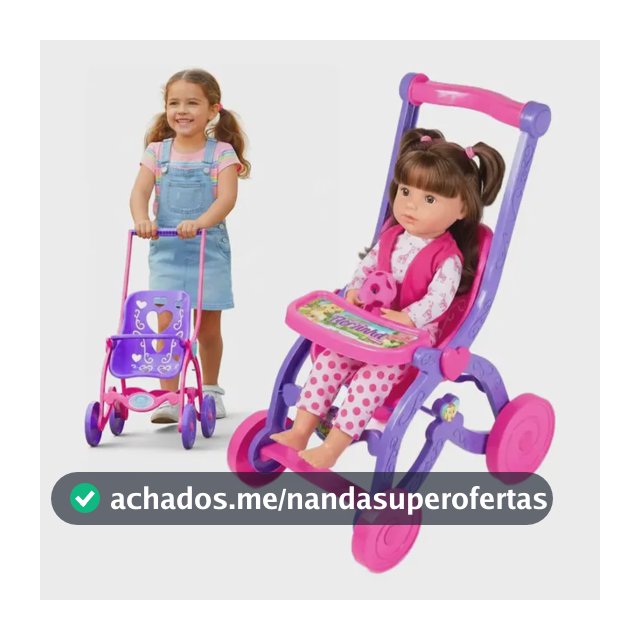 Carrinho De Boneca Bebê Reborn Brinquedo Menina Desmontável Lilás/rosa