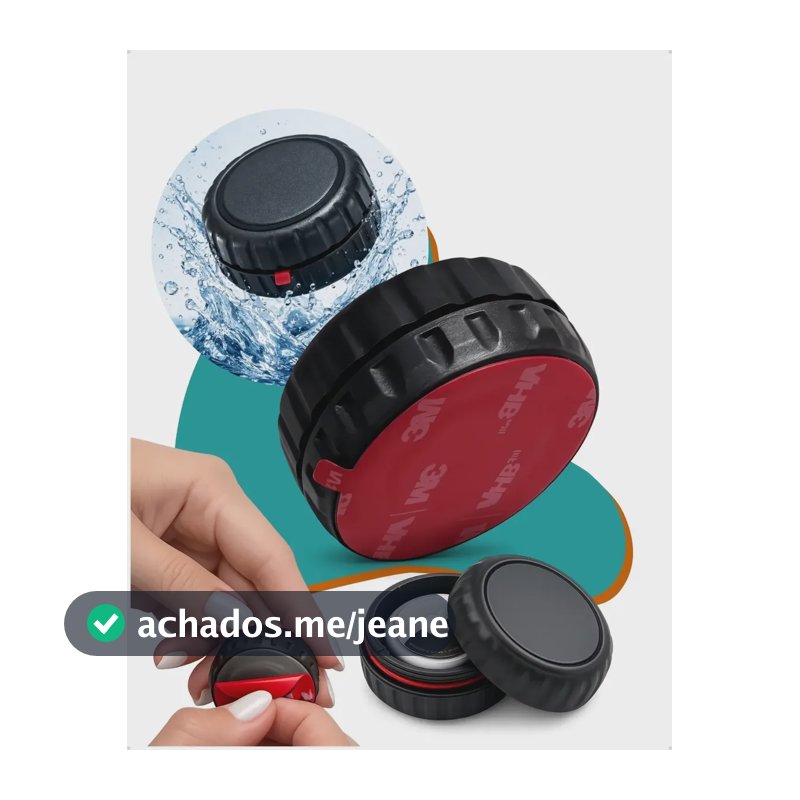 Capa Case Para Apple Airtag Antichoque Com Adesivo 3m Preto Preto