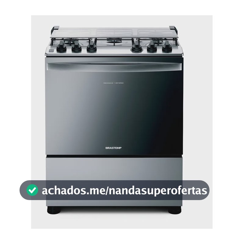 Fogão Brastemp BFS5NCR 5 Bocas Cor Inox Tipo de conexão Gás engarrafado