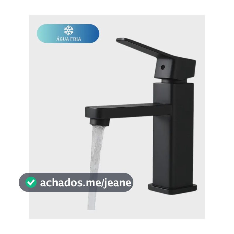 Torneira para Lavatório Monocomando Preta Fosca de ABS com Arejador