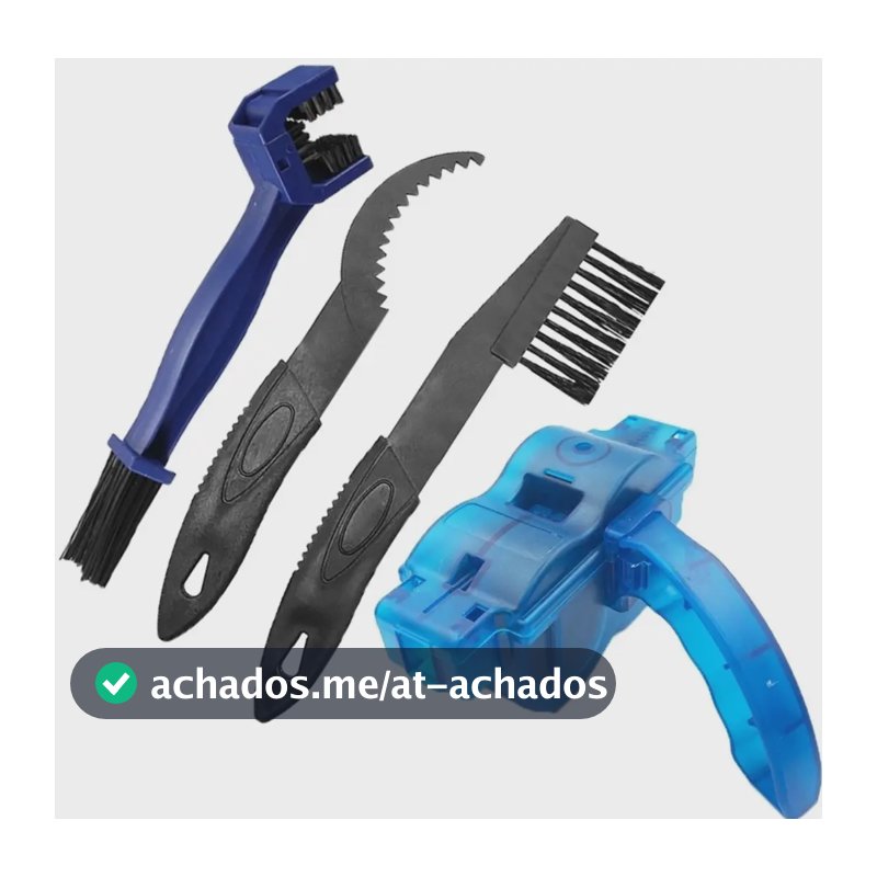 Kit Escovas Limpeza Bicicleta E Maquina Limpar Corrente 4 Pç