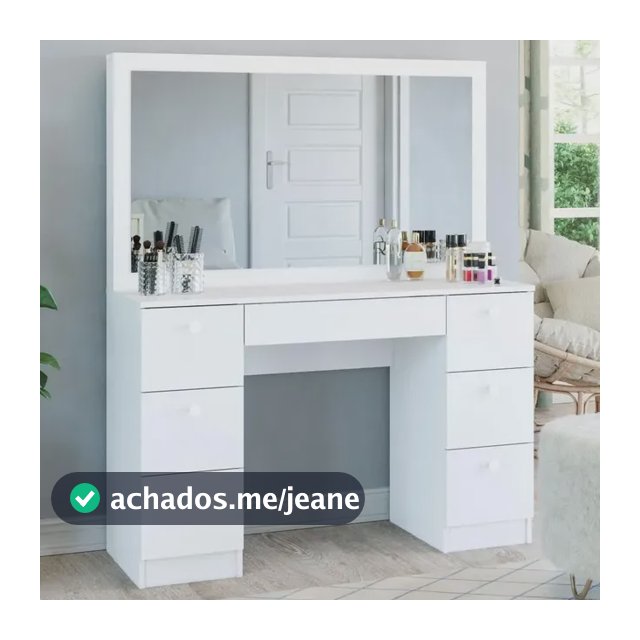 Penteadeira Ditália 7 Gavetas Pe-80 Branco Uv Acetinado