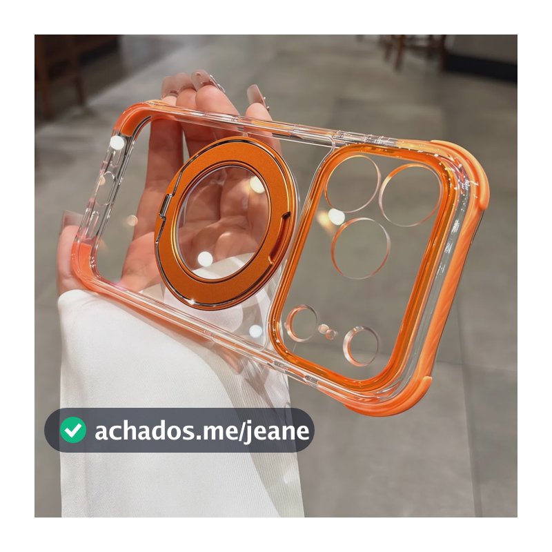 Capa Protetora Com Suporte Girat Para iPhone 17 18 Pro Max Laranja 17promax/18promax Laranja 17promax/18promax