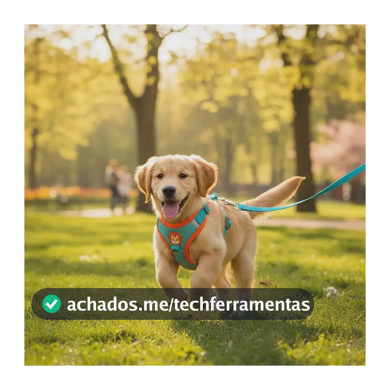 Coleira Peitoral Para Cachorros Gatos Reflexiva Com Guia Azul-turquesa Pet Gg