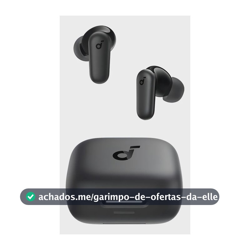 Fone de Ouvido Bluetooth 5.4 soundcore P30i da Anker, Cancelamento de Ruído Adaptativo, Graves Poderosos, 45H de Reprodução, Estojo 2-em-1 com Suporte para Celular, IP54, Fone sem fio TWS, Preto