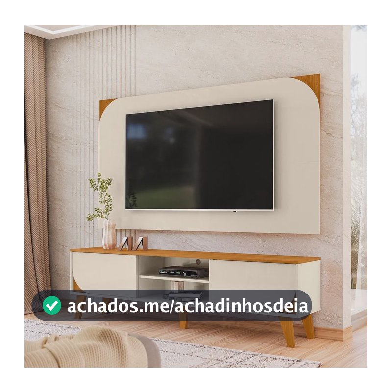 Rack Com Painel Para Tv 65 Polegadas Duna Cinamomo/off White