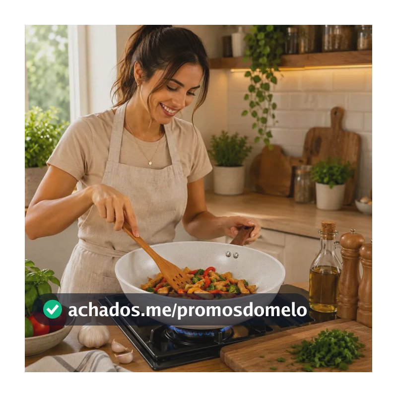Frigideira Antiaderente Revestida com Nanocerâmica 28cm 3,6 litros sem tampa