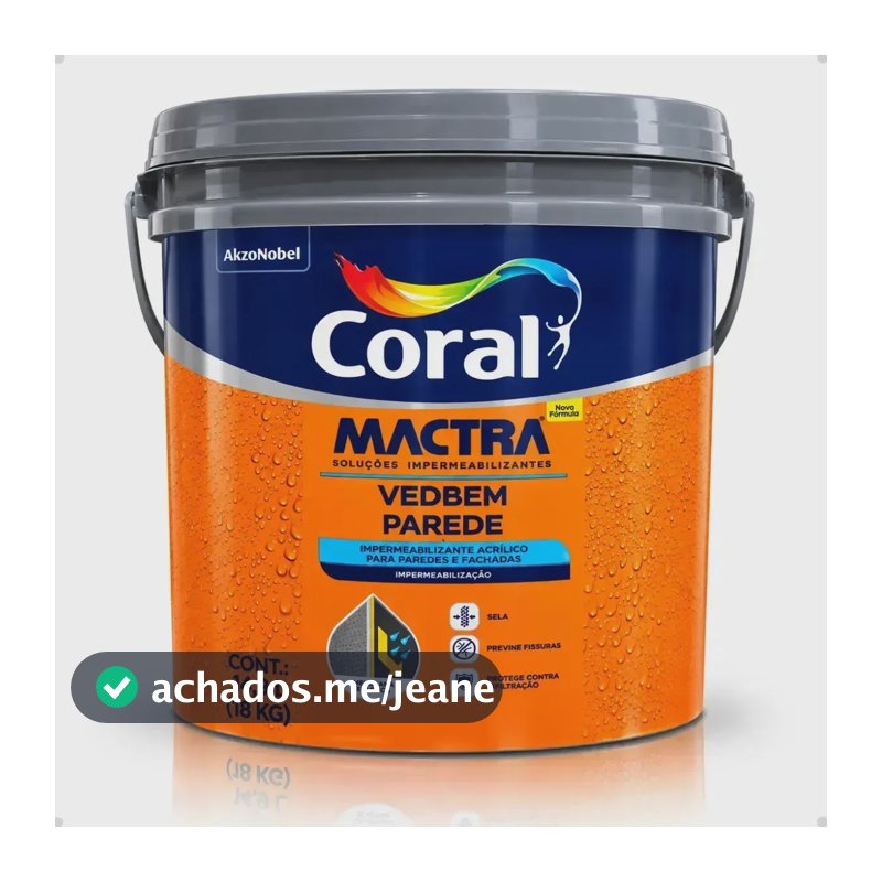 Tinta Borracha Líquida Coral Vedbem Parede 18kg Branco Fosco