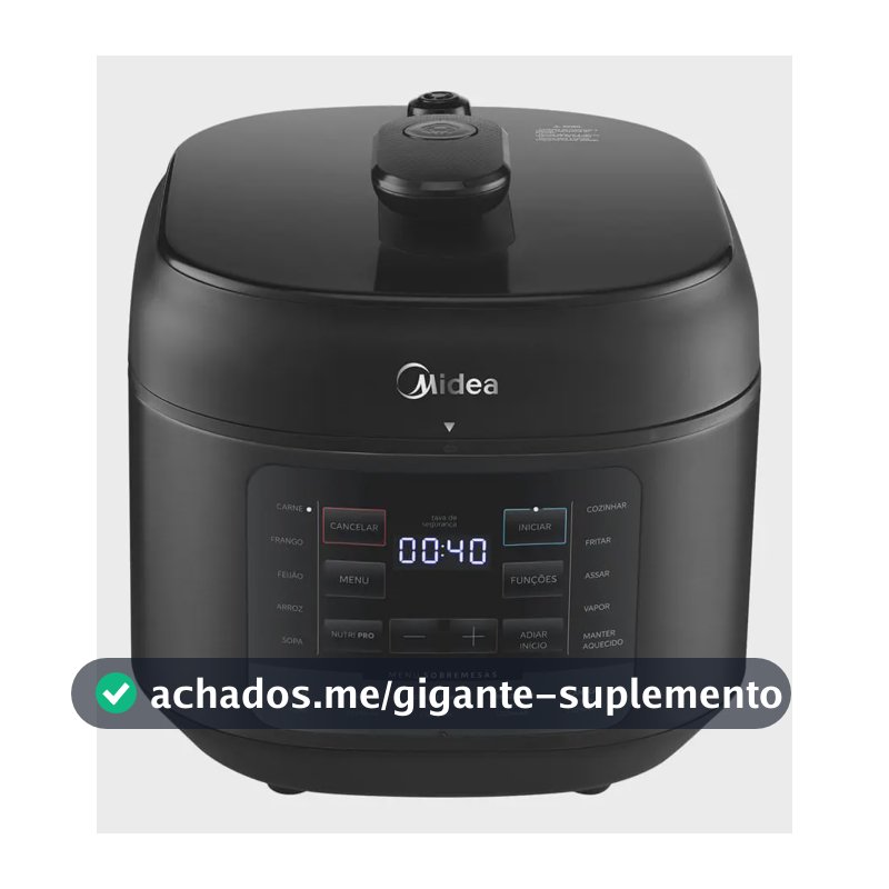 Panela De Pressão Elétrica 5l Nutripro Preta Midea Cor Preto
