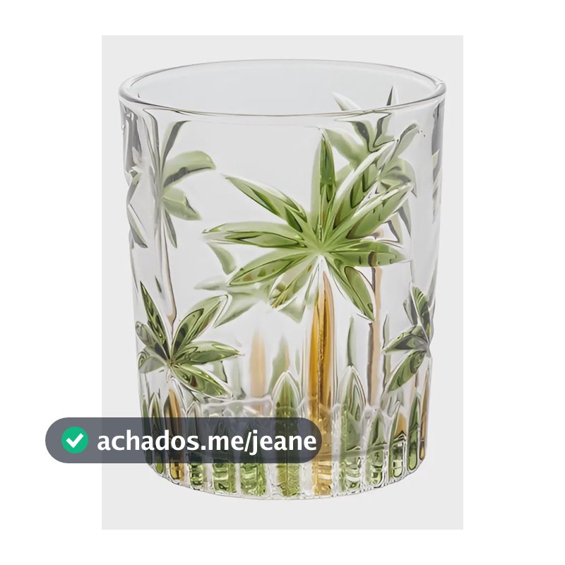Jogo 6 Copos De Cristal Wolff Palm Tree 340ml Coqueiro Palme