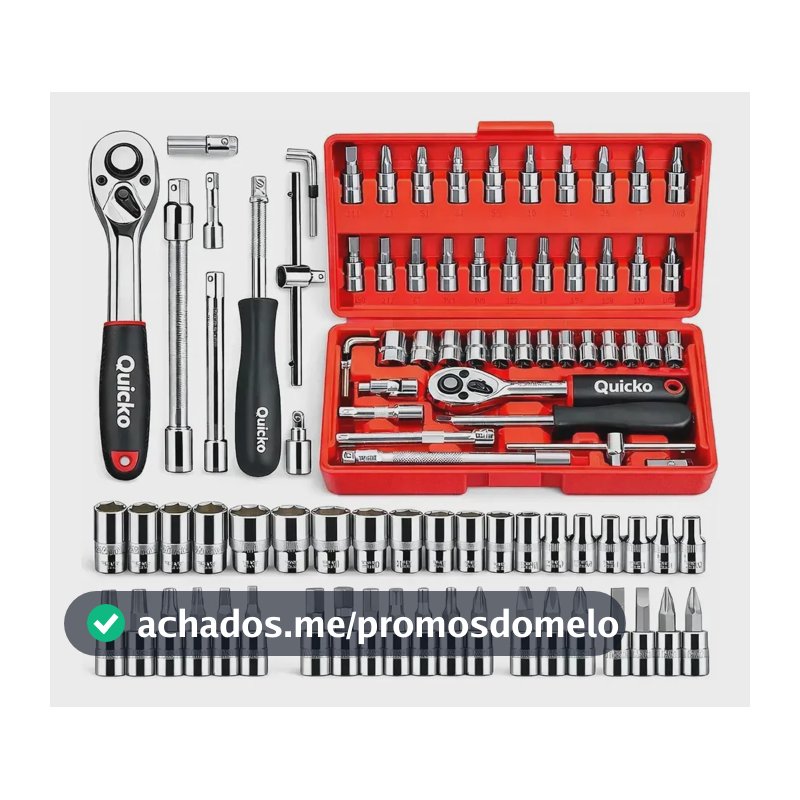 Kit Ferramentas 46 Peças Com Soquetes e Chaves Para Carro e Casa