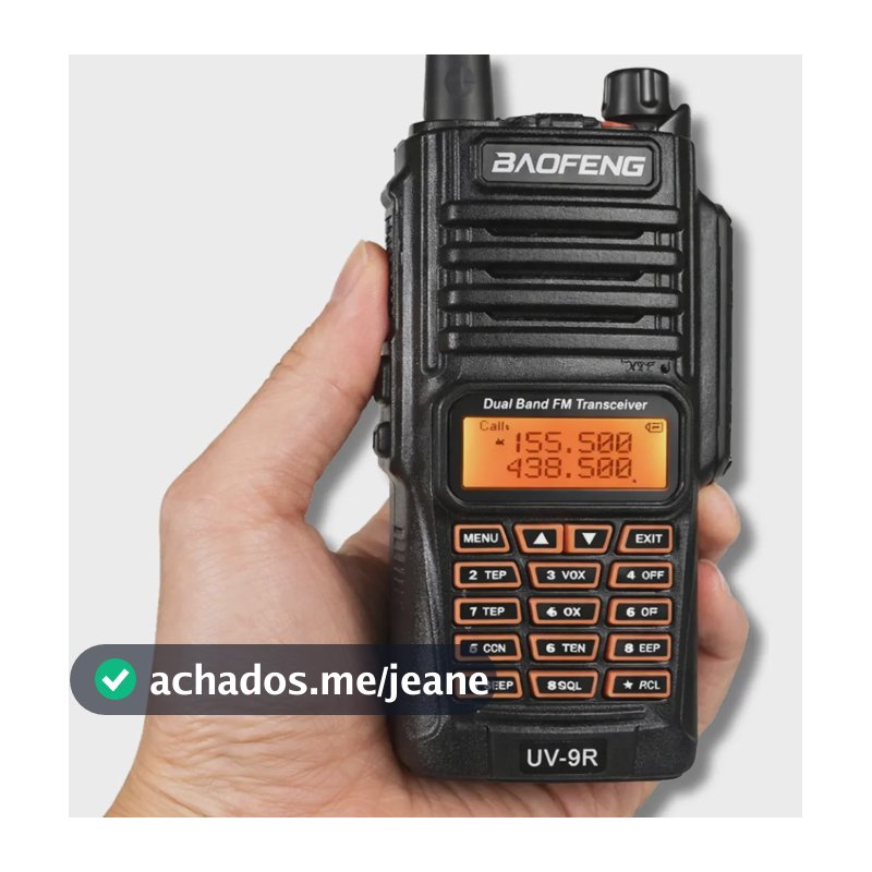Radio Comunicador Baofeng Uv9r Plus Walkie Talkie Uhf Vhf Fm Cor Preto