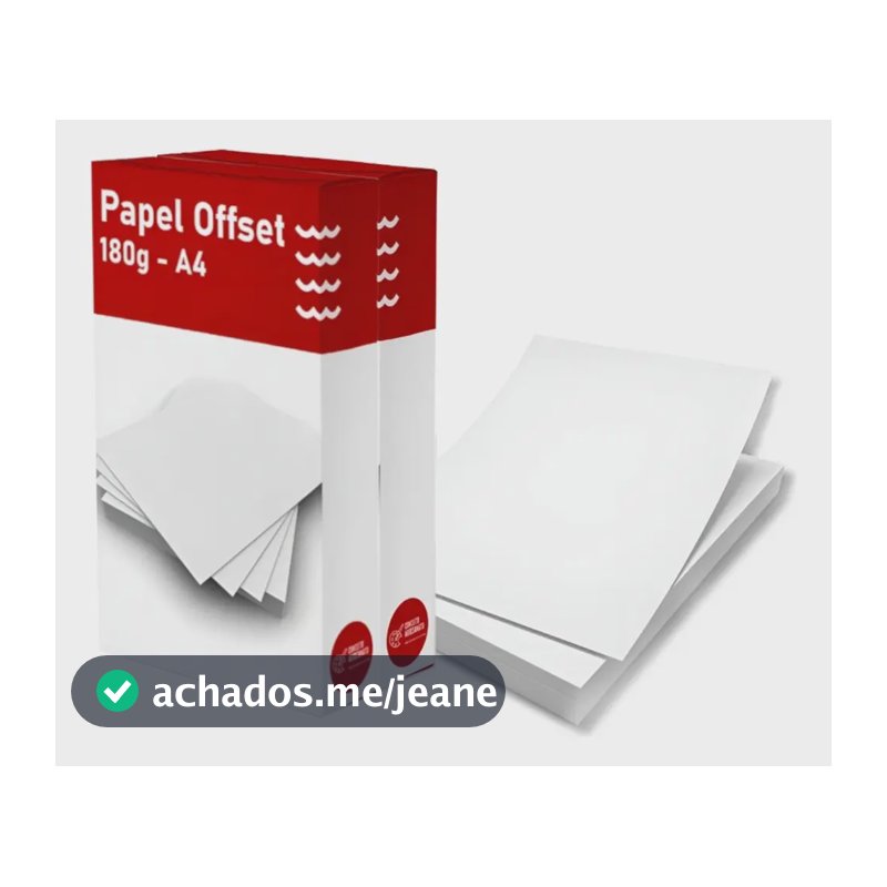 Papel Offset 180g Tamanho A4 250 Folhas Branco Folha Sulfite Branco