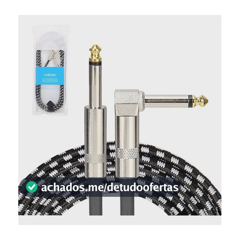 Cabo Guitarra Violão Teclado Tecido P10 L 3,05m Sotcar