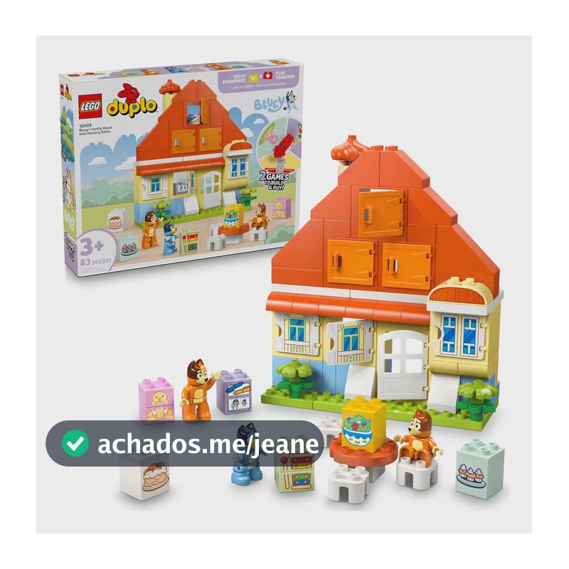 Lego Duplo Casa Da Família Bluey Com Jogo Da Memória 10459