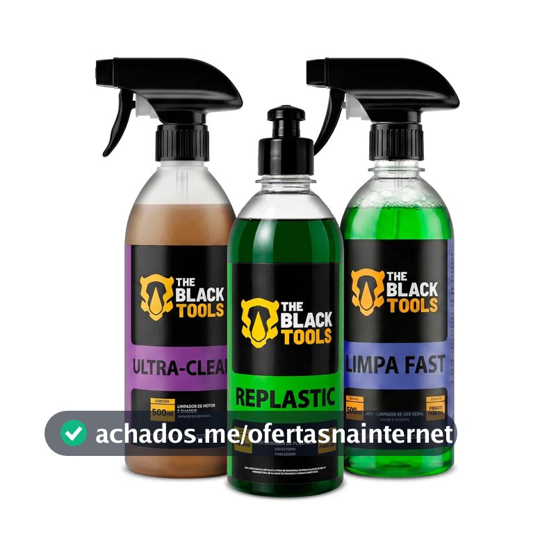 Kit Lavagem Shampoo Produtos Para Limpeza Automotiva Ultra-clean Replastic Limpa Fast Lavar Carro Rapido The Black Tools