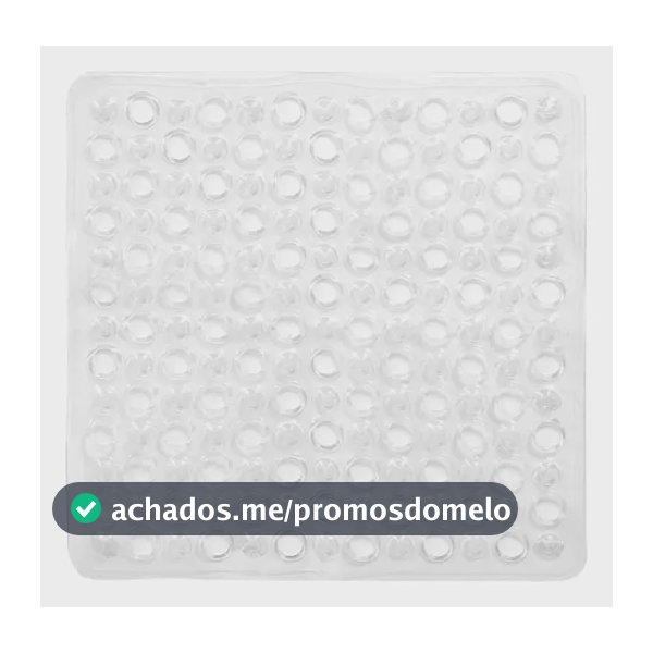 Tapete Antiderrapante Para Box Quadrado 43x42cm Com Ventosas Uzoo