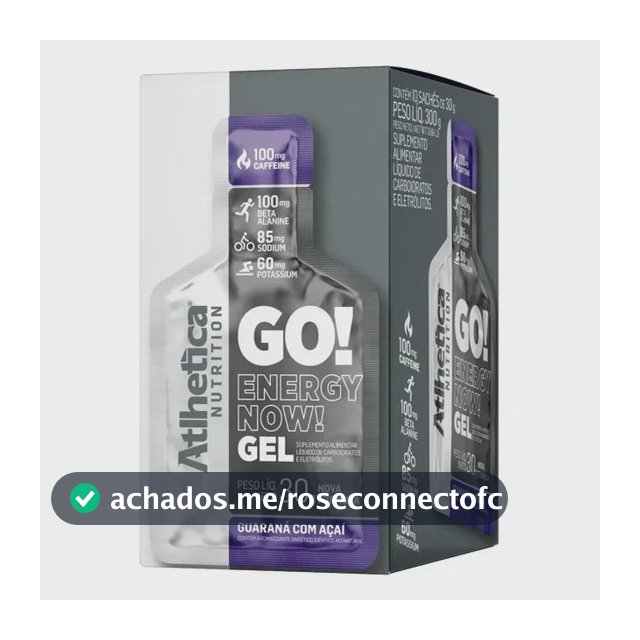 Suplemento em gel Atlhetica Nutrition Energy Gel Carboidratos sabor Açaí com guaraná x 30g 10 un