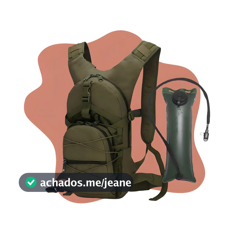 Mochila De Hidratação Bolsa De Agua 3 Litros Com Refil Incluso Bike Ciclismo Acampamento Corrida Trilha Caminhada Tumblr Cor Verde-escuro