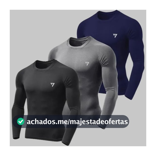 Kit 3 Camisetas Térmicas Masculina Segunda Pele Camisa Uv50-