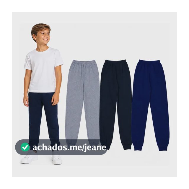 Kit 3 Calça Moletom Flanelado Juvenil Inverno Barato Atacado