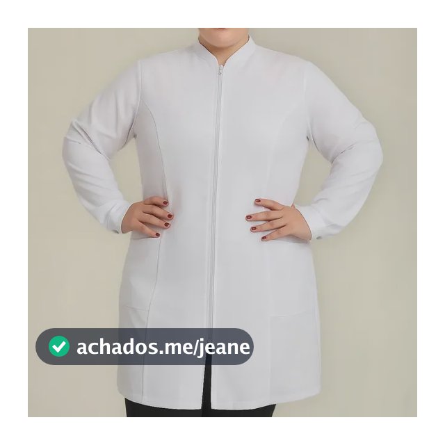 Jaleco Feminino Plus Size Oxford C/ Zíper Manga Longa Cores