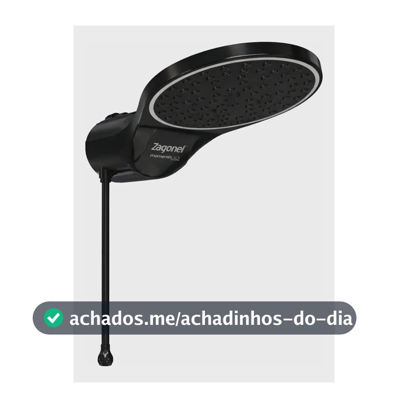Chuveiro Ducha Elétrico Parede Zagonel Eletrônica Moment Preto 7.5 Kw