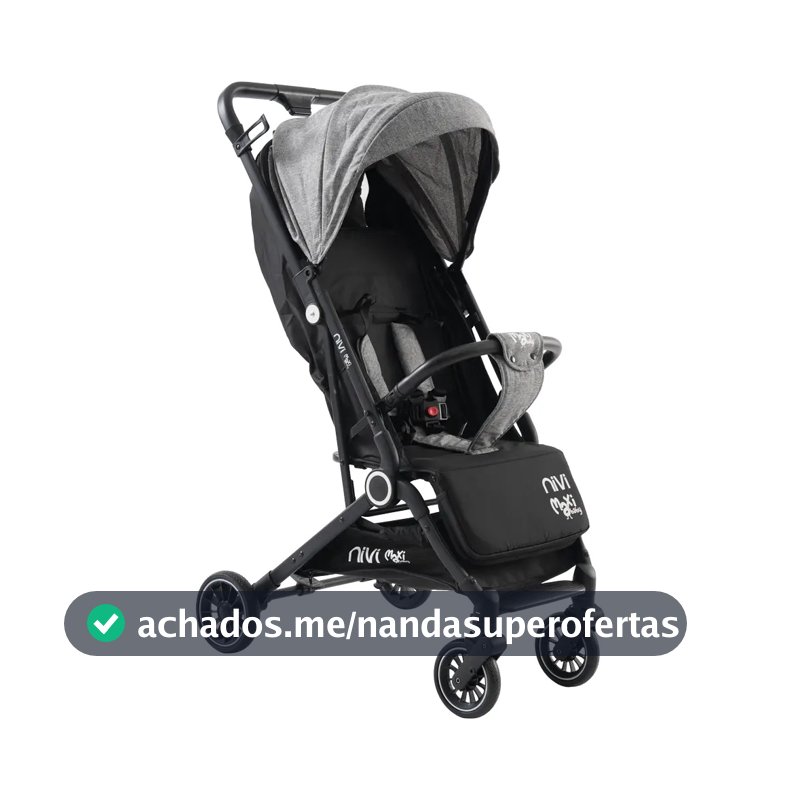 Carrinho De Bebê Passeio Vira Berço NIVI Maxi Baby - Cinza