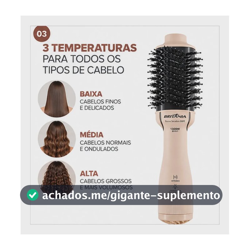 Escova Secadora Britânia Bivolt 1300w Soft Bec07r Original