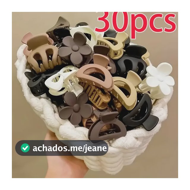 Set 30 Pinzas For El Cabello Tipo Garra Y Flor 30pcs
