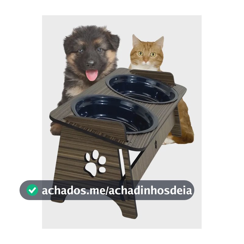 Comedouro Pet Suspenso Para Gato E Cachorro Cor Tabaco