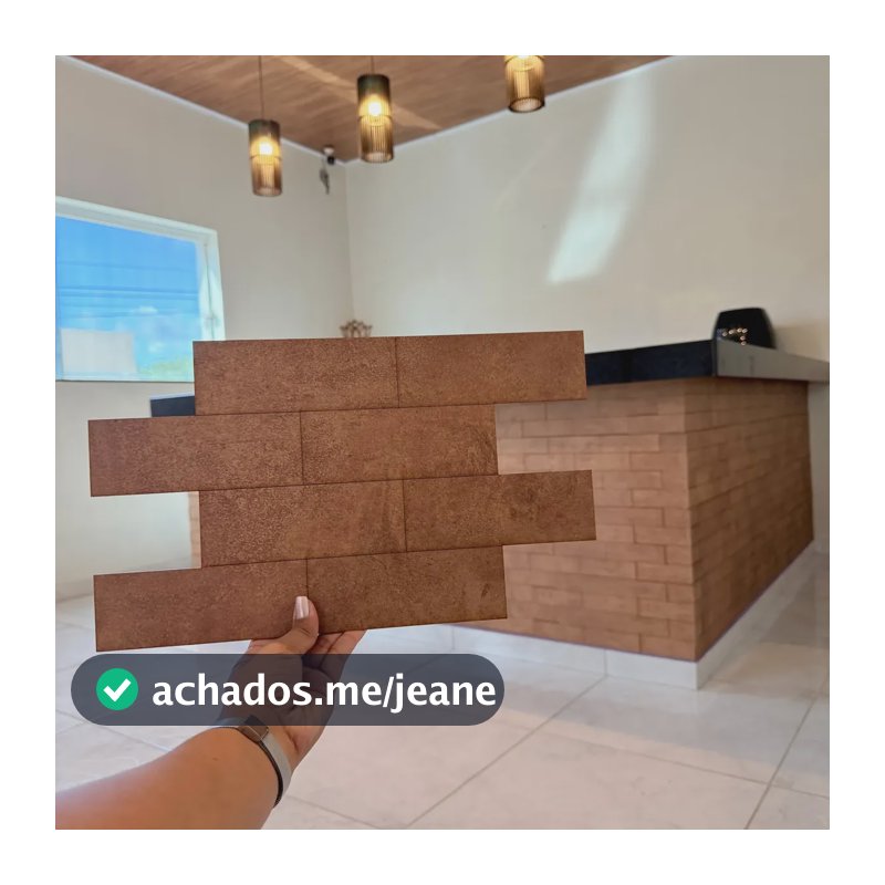 Kit 20 Placas Revestimento De Parede Tijolinho Em Mdf 45x22 Imbuia