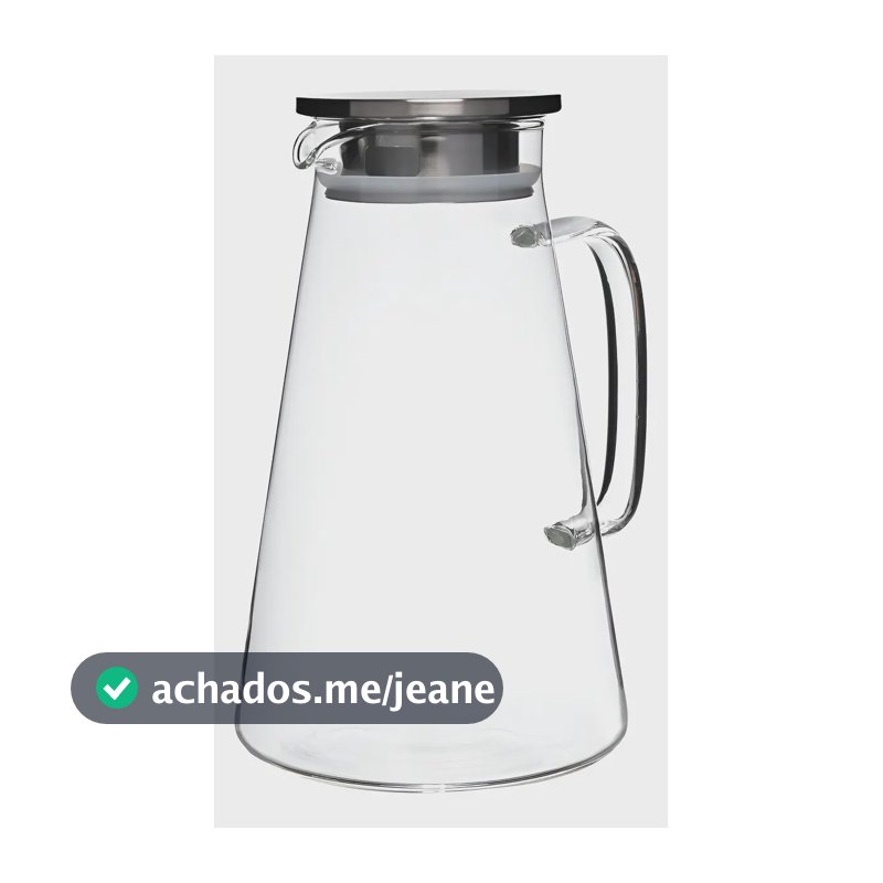 Jarra de Vidro Borossilicato 1.8L com Tampa de Inox Para Água e Sucos