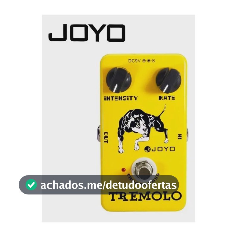 Pedal Tremolo Joyo JF-09 Guitarra Amarelo Efeito True Bypass