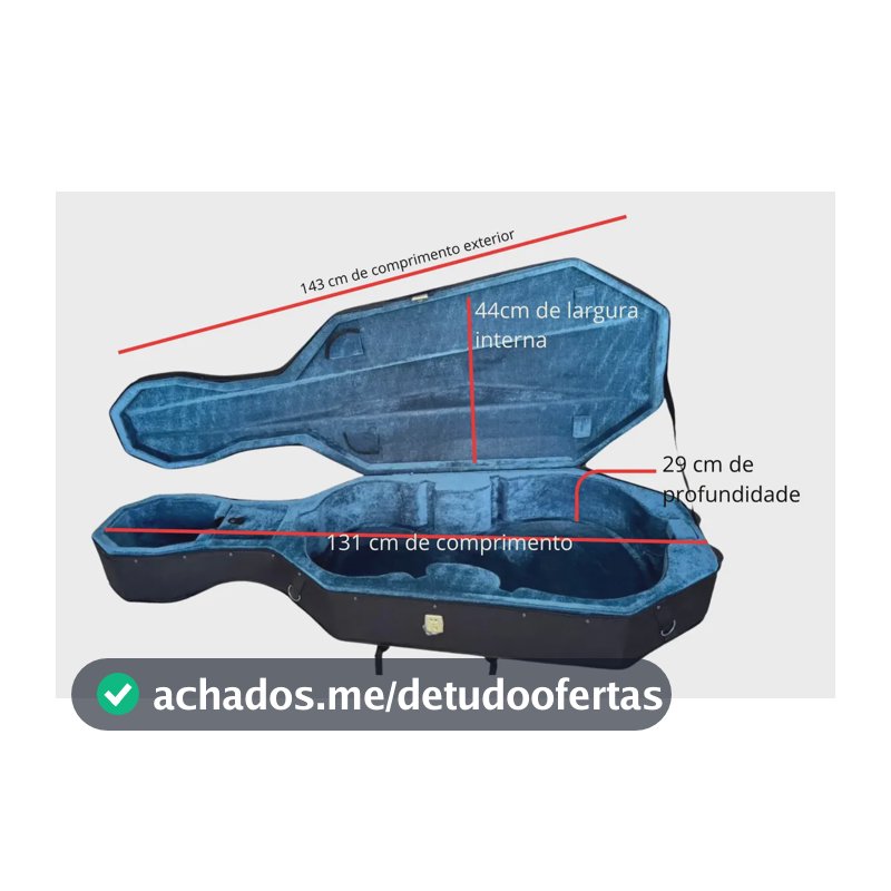 Estojo Case Cello Violoncelo Térmico Extra Luxo 4/4 Jahnke Cor Azul-4/4