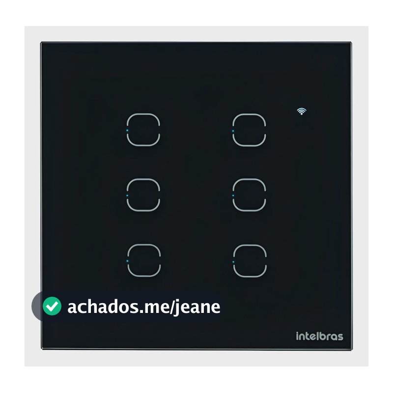 Interruptor Smart Wi-fi Touch 6 Teclas Ews 1006 Preto