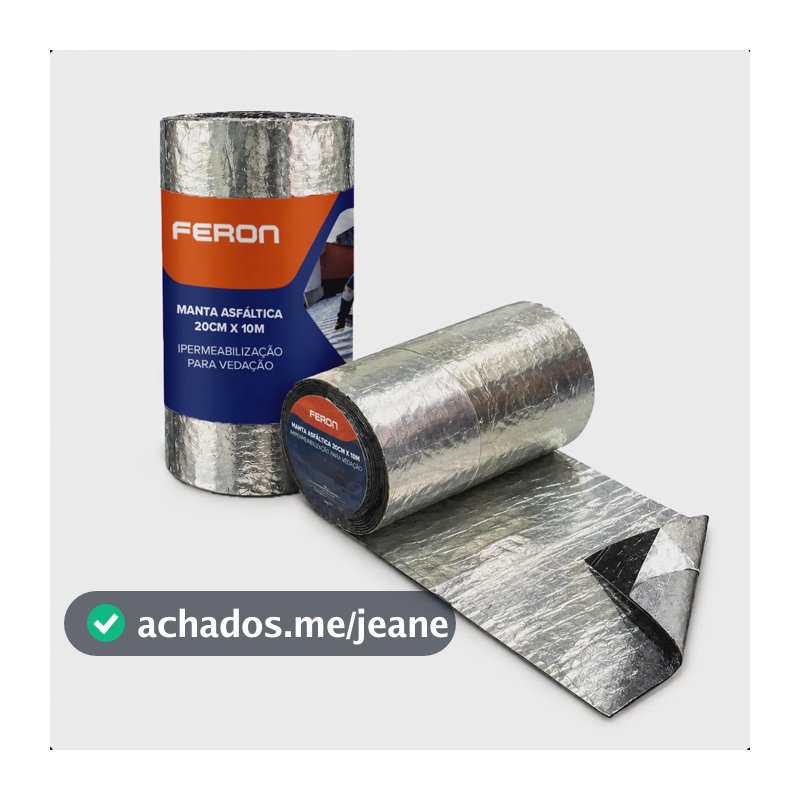 Manta Asfáltica Aluminizada Telhado Autoadesiva 20cm X 10m