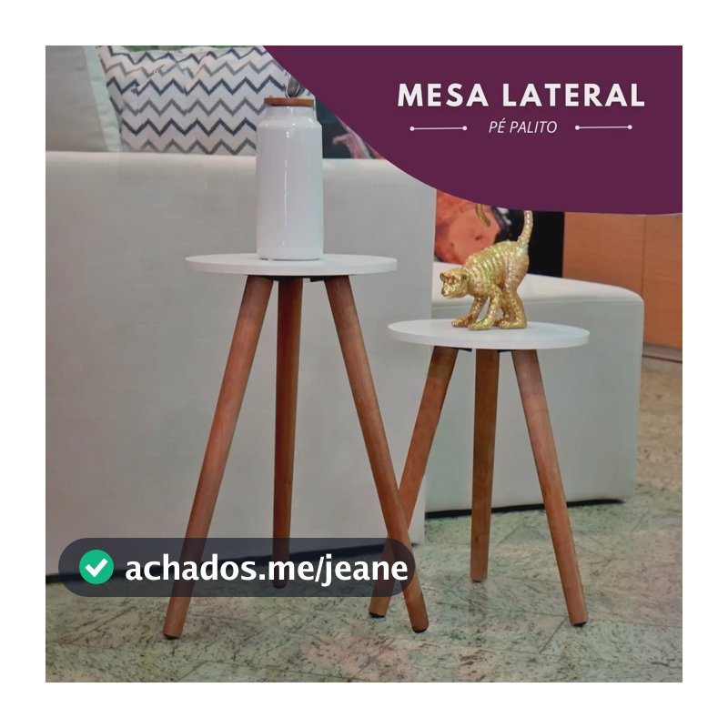 Modulo Decorativo Pé Palito Mesa Lateral Kit Uso Residencial Pintado Branco