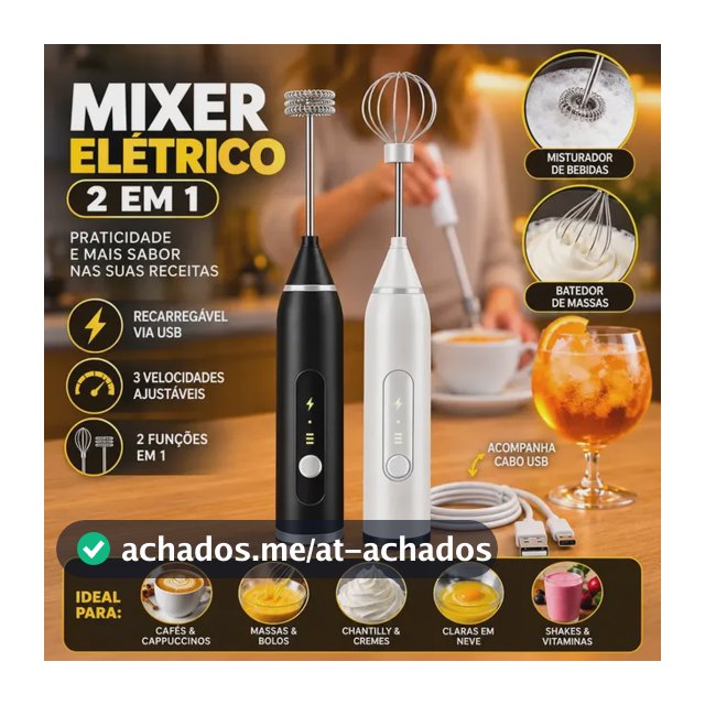 Mini Mixer Misturador De Bebidas Elétrico 2 Em 1 Portátil Recarregável Mexedor De Ovos Leite Whey Café Espuma Shake Drinks Capuccino Suco Blackbom